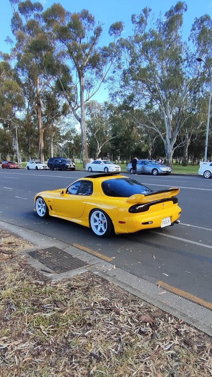 Yellow Mazda RX7 FD